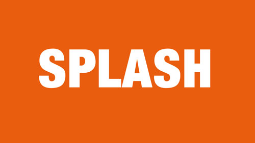 Nun wählen wir das Text-Werkzeug und schreiben in großen Buchstaben das Wort "Splash". Als Vordergrundfarbe habe ich weiß und als Schriftart "Harvest" gewählt.