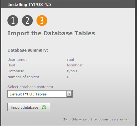 Typo3 legt Tabellen an