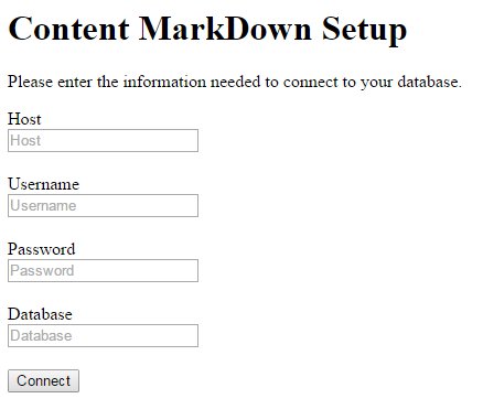 Das Setup-Tool von Content MarkDown.